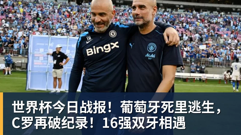 世界杯今日战报！葡萄牙死里逃生，C罗再破纪录！16强双牙相遇